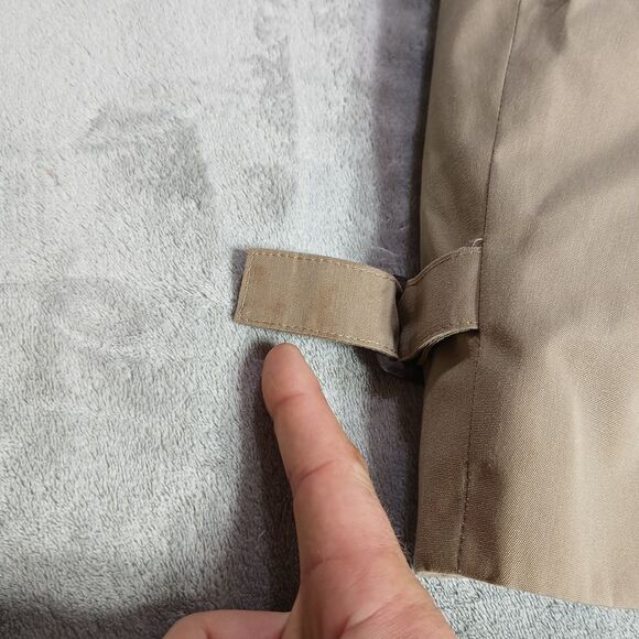 London Fog Trench Coat Mens 46R Khaki Belted Double Breasted Button Vtg USA Made - Picture 15 of 16